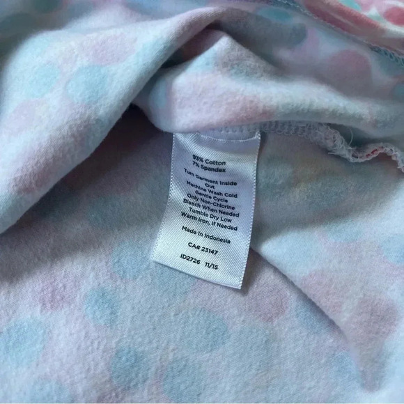 TALBOTS Blouse Cotton Blend Pink Blue Dot Design V Neck Collar Sz Petite Medium - Picture 5 of 8